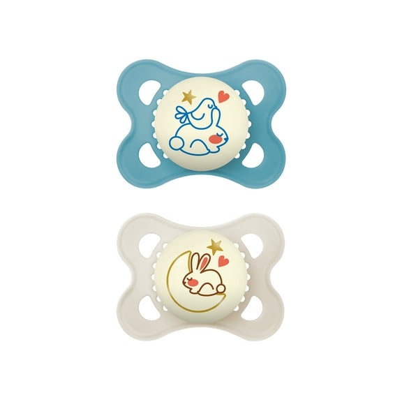 MAM Night Pacifier, 0-6 Months, Boy, 2 Pack