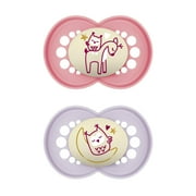 MAM Night Pacifier, 6-16 Months, Girl, 2 pack