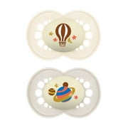 MAM Night Pacifier, 6-16 Months, Unisex, 2 pack with Self-sterilizing case