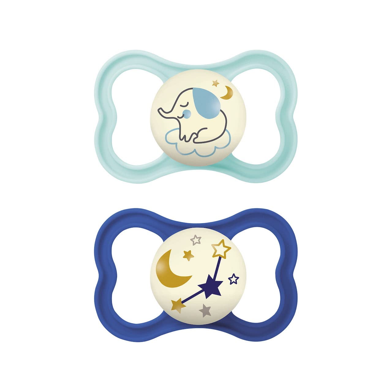 MAM Night Pacifiers 06 Months, Best for Breastfed Babies, Glow in the