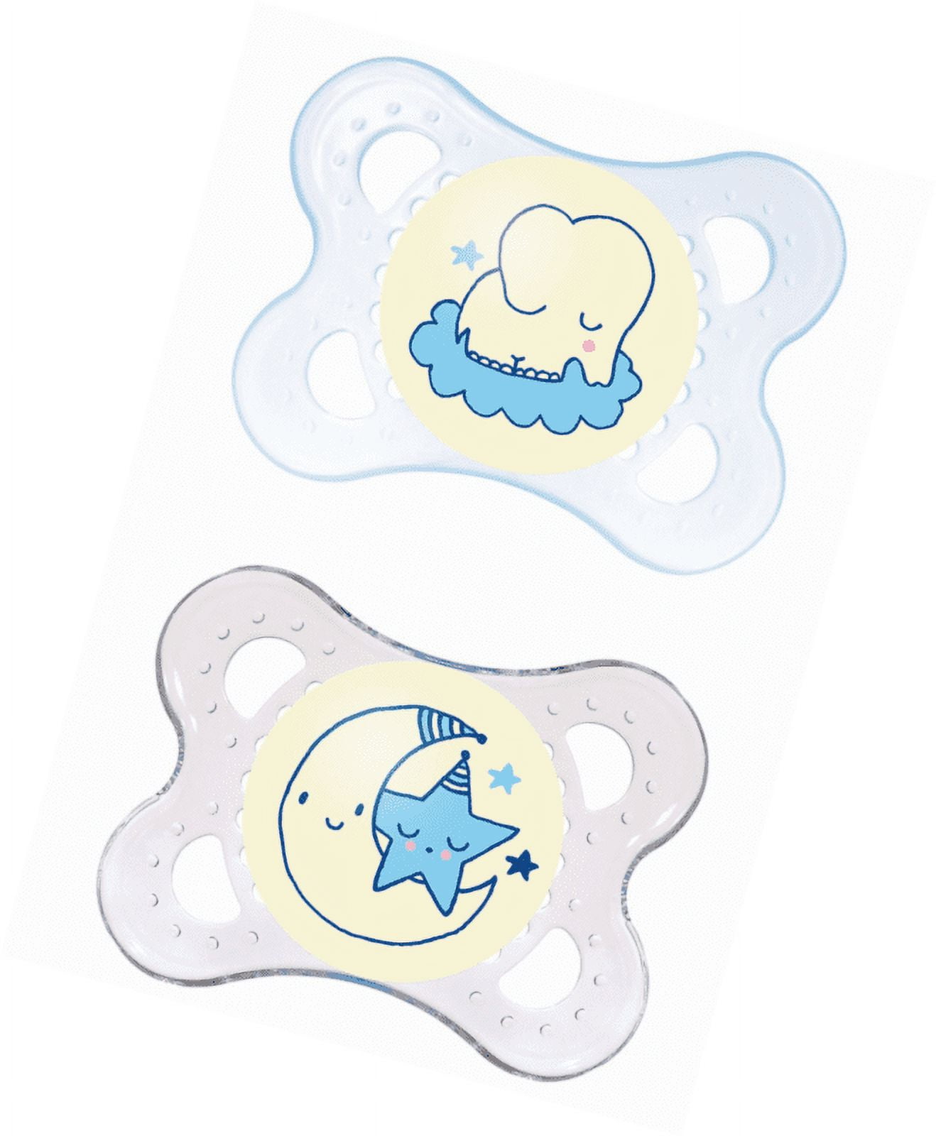 MAM Night Pacifiers 06 Months, Best for Breastfed Babies, Glow in the