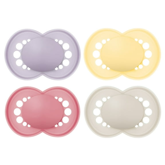 MAM Original Matte Non-Deco Pacifier, 16+ Months, Baby Girl, 4 Count