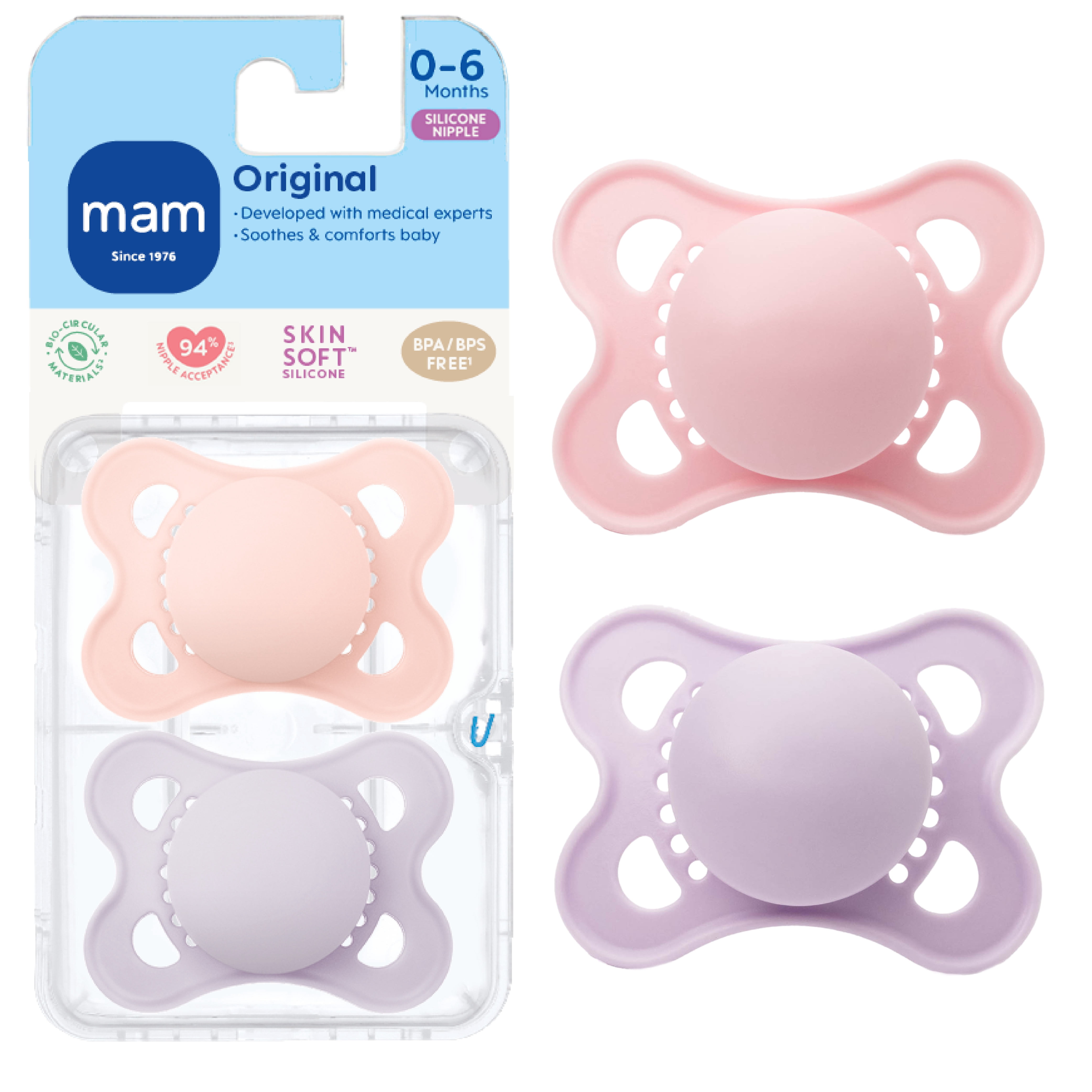 MAM Original Matte Pacifier, Perfect for Newborns, 0-6 Months, 2