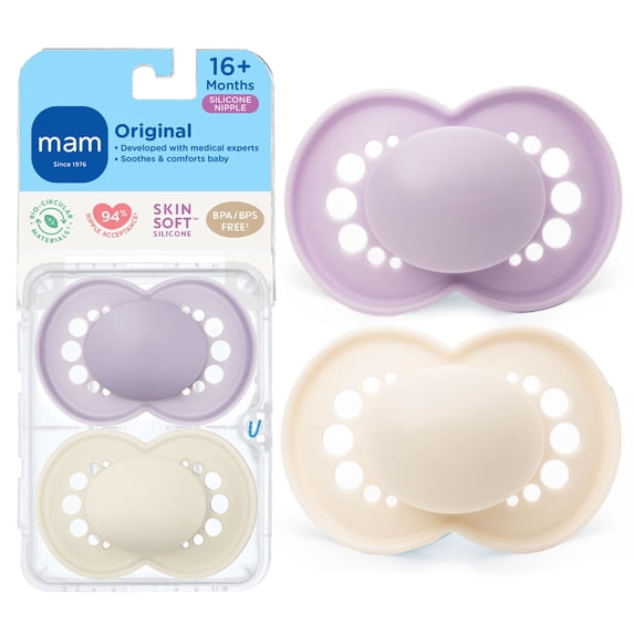 MAM Original Matte Pacifier, 16+ Months, Girl, 2 Pack