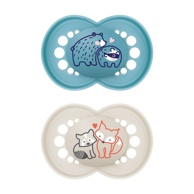 MAM Pacifier 16+ Months Unisex 2 Pack with Self-Sterilizing Case