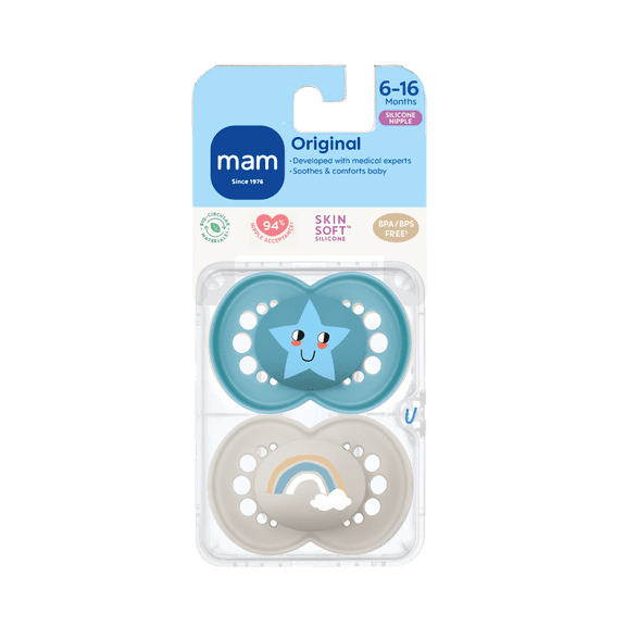 MAM Original Pacifier 2 pack, 6-16 Months, Boy