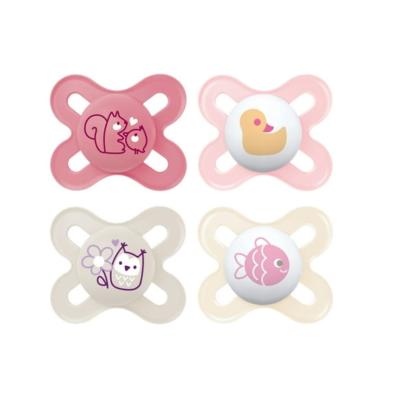 MAM Original Start Newborn Baby Pacifier, Best Pacifier for Breastfed Babies, 0-3 Months, Baby Girl, 4 Count
