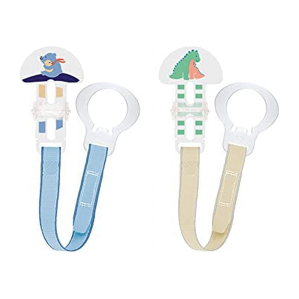 MAM Pacifier Clips (2 Clips), Clips for Pacifiers With Fasteners and
