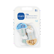 MAM Pacifier Clips, Boy, 2 Pack