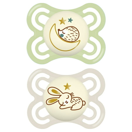 MAM Perfect Night Pacifier, 0-6 Months, Unisex, 2 pack