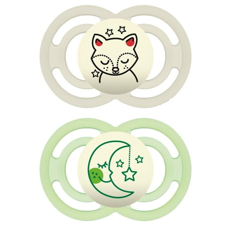 MAM Perfect Night Pacifier, 6+ Months, Unisex, 2 pack