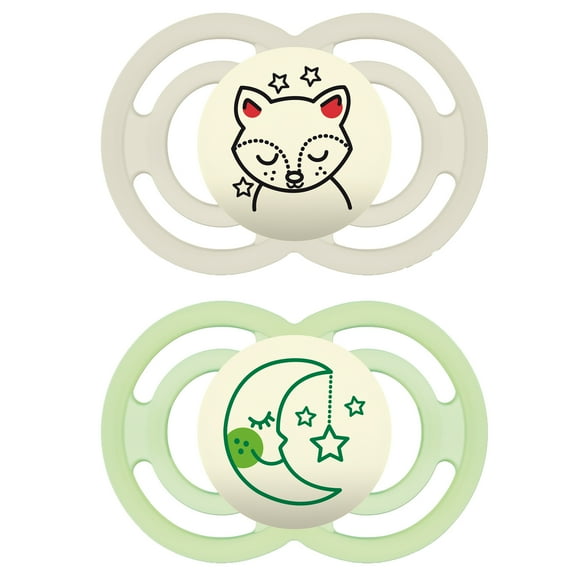 MAM Perfect Night Pacifier, 6+ Months, Unisex, 2 pack
