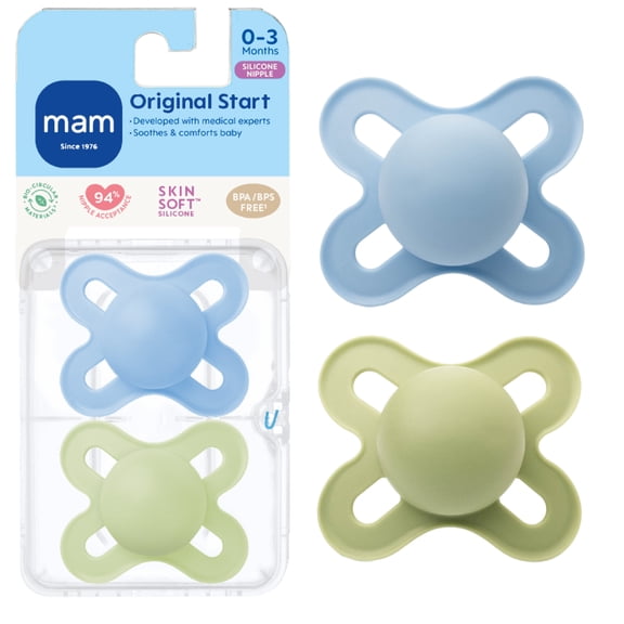 MAM Start Matte Newborn Pacifier, 0-3 Months, Boy, 2 Pack