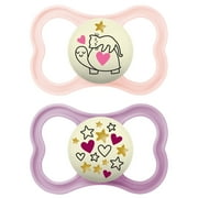 MAM Supreme Night Pacifier, 6+ Months, Girl, 2 Count