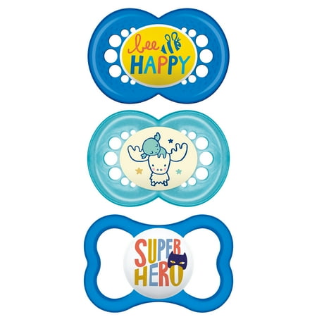 MAM USA Variety Pack Pacifier, 6+ Months, Boy, 3 Pack