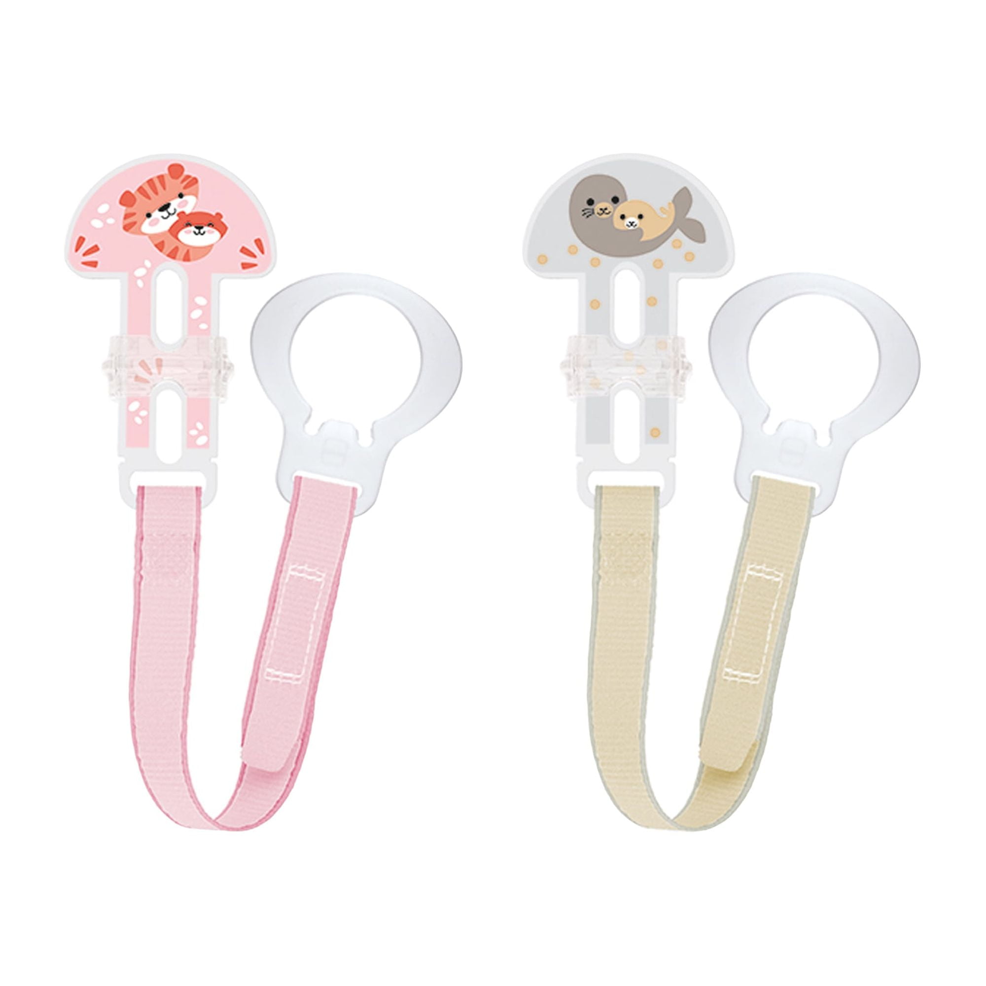MAM Universal Pacifier Clips, Girl, 2 Pack