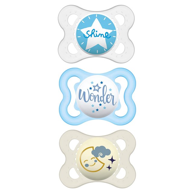 MAM Variety Pack Baby Pacifier, Includes 3 Types of Pacifiers, Nipple Shape Helps Promote