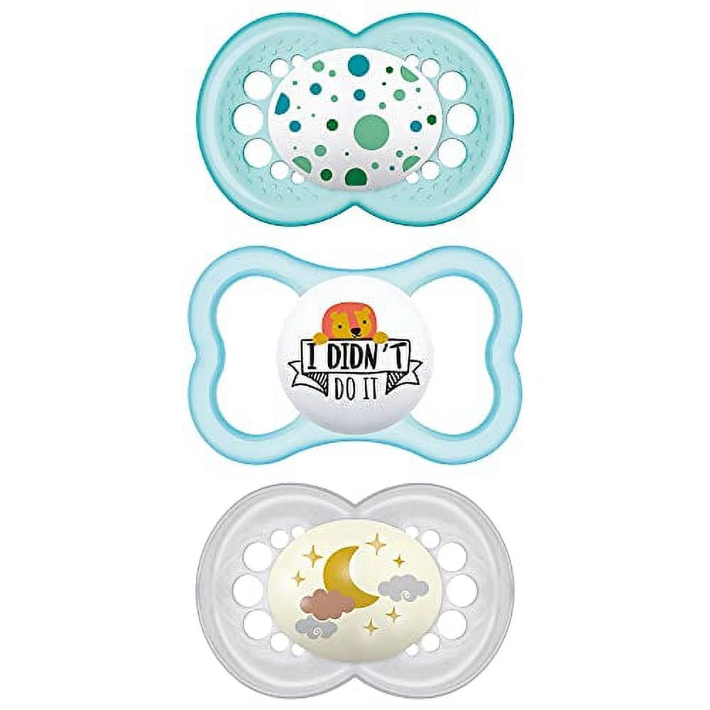 MAM Variety Pack Baby Pacifier, Includes 3 Types of Pacifiers, Nipple Shape Helps Promote