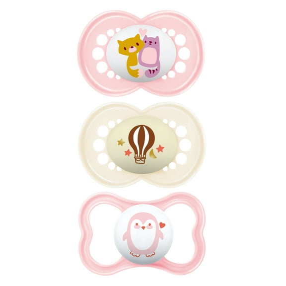 MAM Variety Pack Pacifier, 6+ months, Girl, 3 Pack
