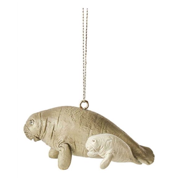 MAMA & BABY MANATEE Sea Life Christmas Ornament by Midwest CBK