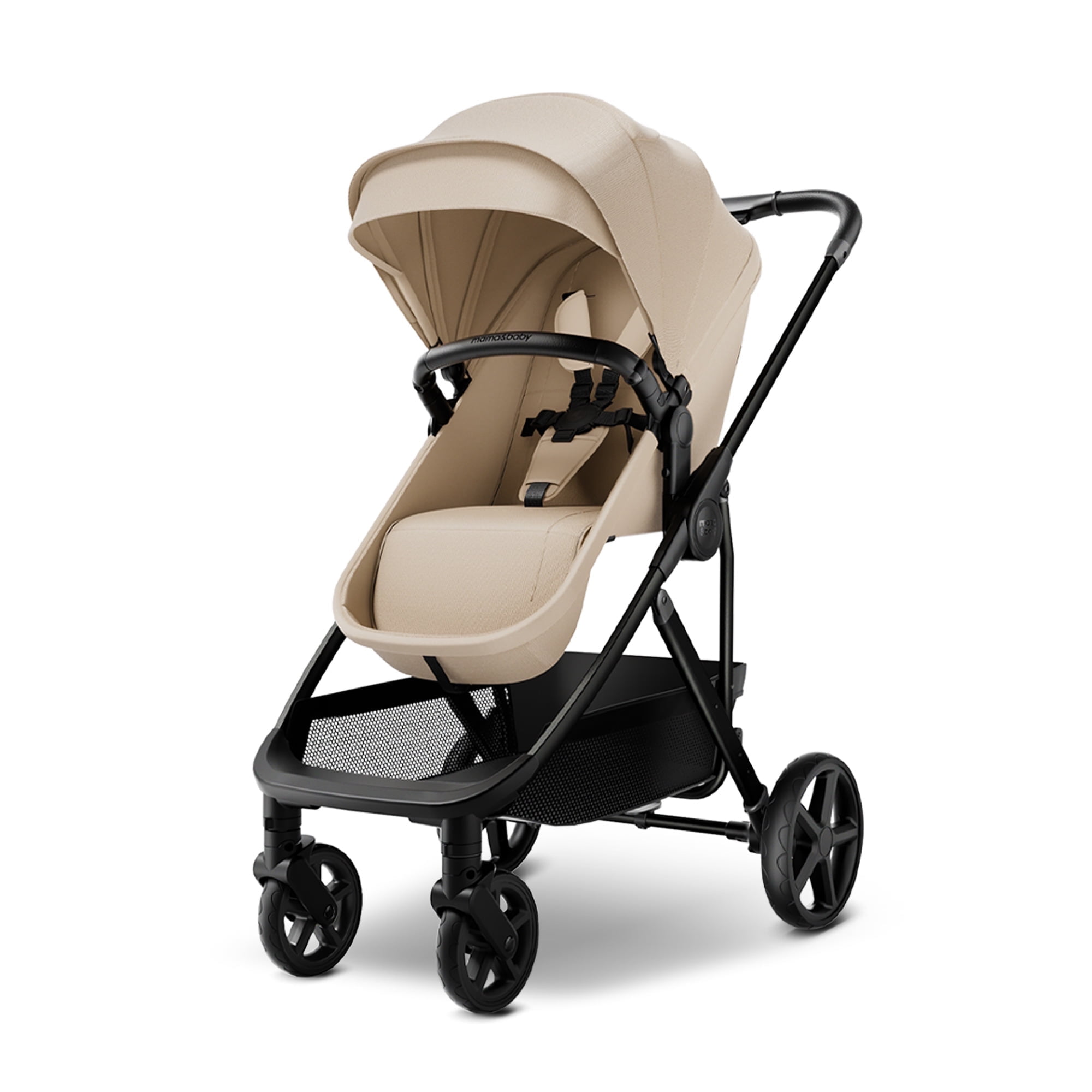 MAMA & BABY Rovee 2-in-1 Baby Bassinet Stroller with Reversible Seat and Large Canopy, Grey, 22.3LB, Unisex