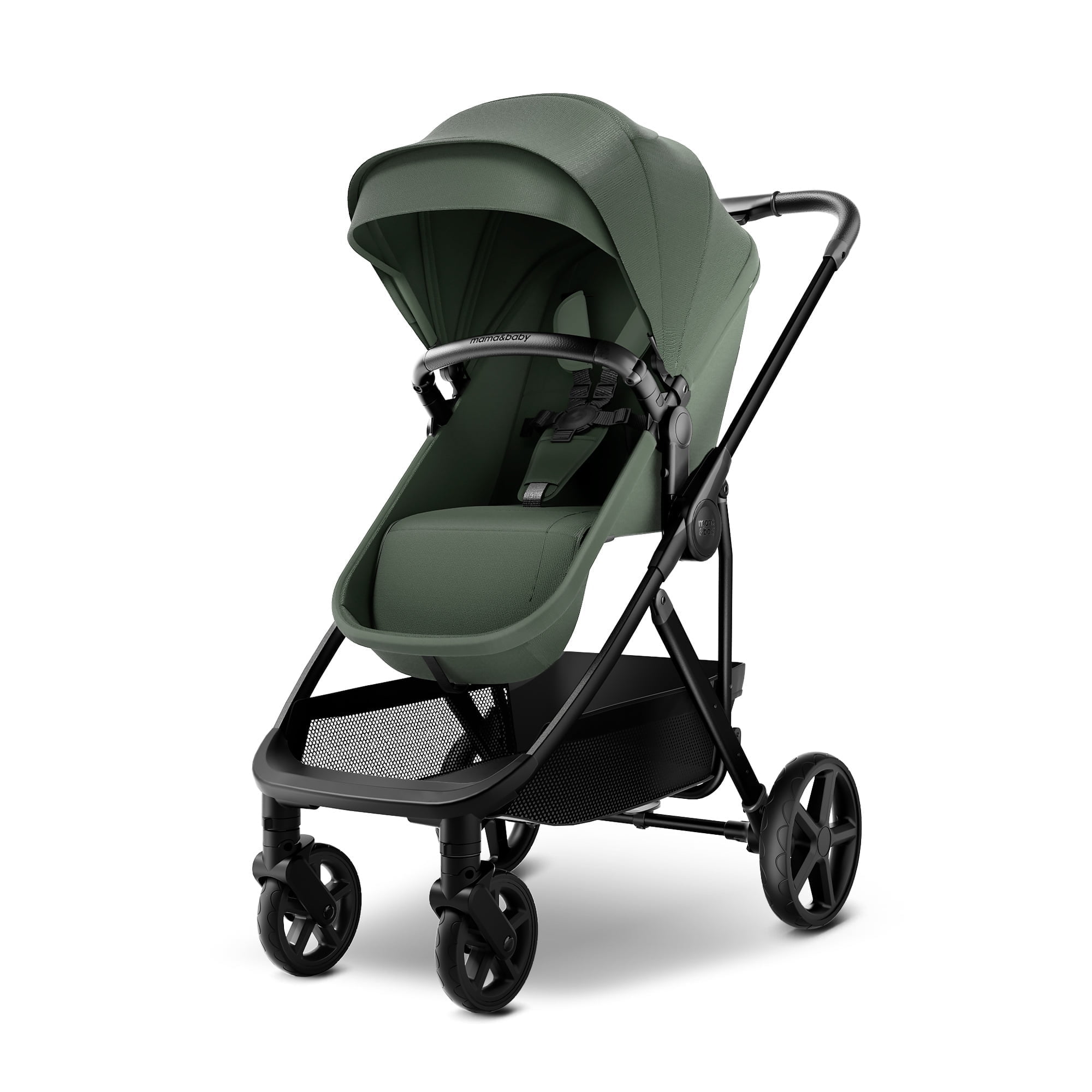 MAMA & BABY Rovee 2-in-1 Baby Bassinet Stroller with Reversible Seat and Large Canopy, Grey, 22.3LB, Unisex