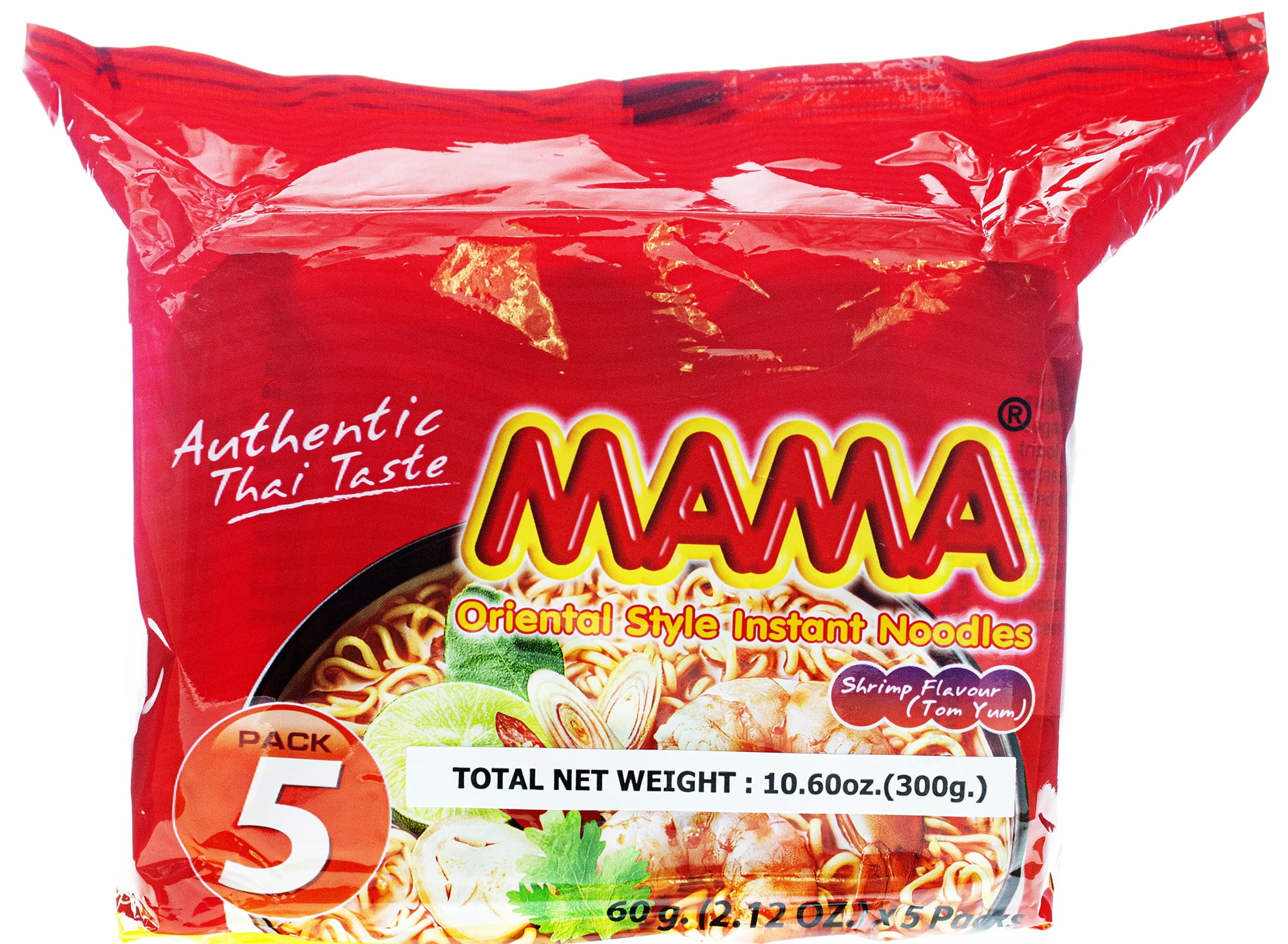 MAMA Noodle Shrimp Flavor, 2.12 oz, 5 Pack