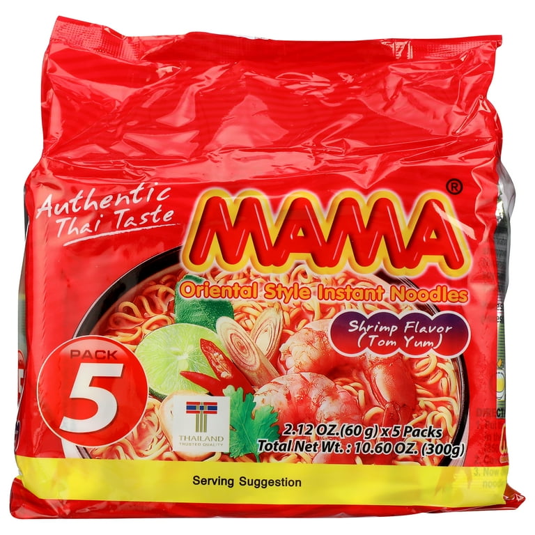 MAMA Noodle Shrimp Flavor, 2.12 oz, 5 Pack - Walmart.com