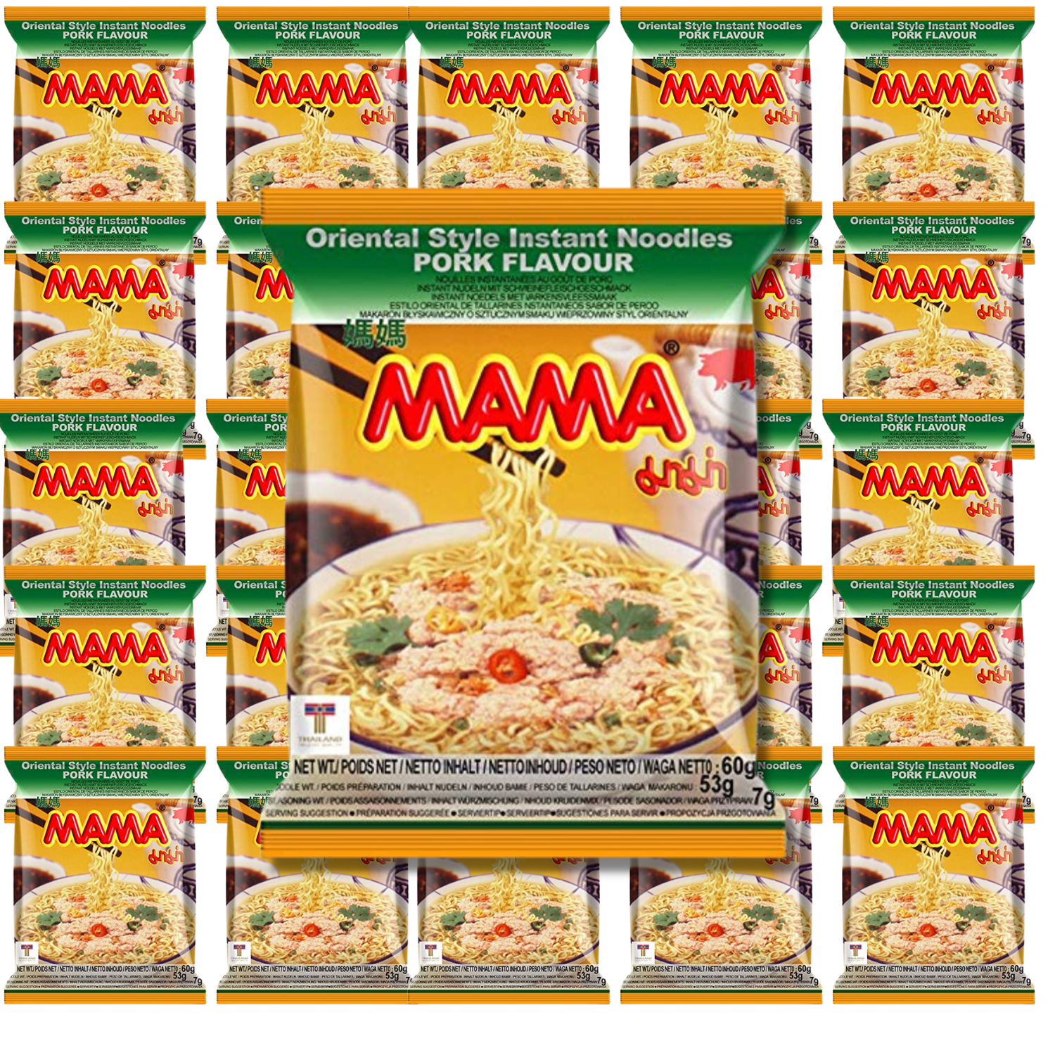 Mama Instant Noodles, Oriental Style, Pork Flavor - 2.47 oz