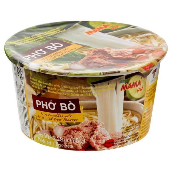 MAMA Pho Bo Rice Noodle with Artificial Beef Flavor, 2.29 oz, 1 Count