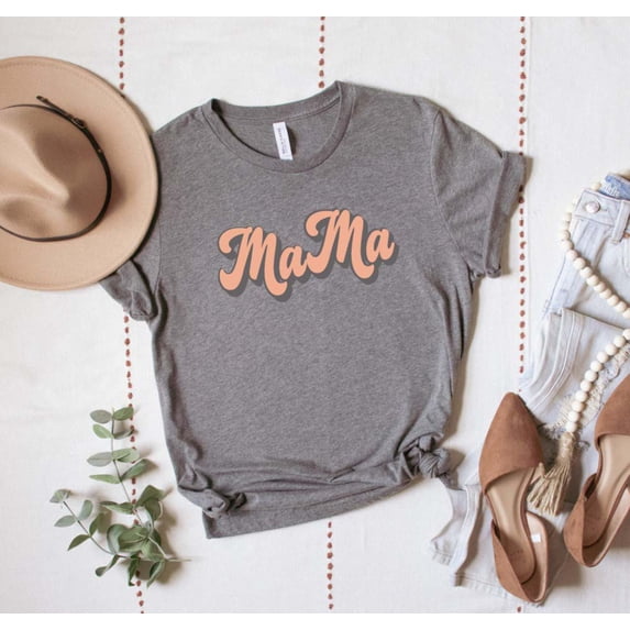 MAMA Short Graphic Short Sleeve Tees Plus Size