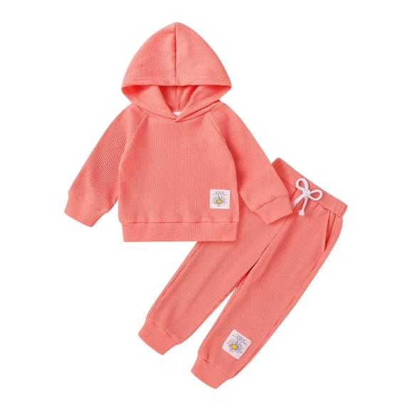 MAMAMI Baby Girl Fall Winter Clothes Long Sleeve Hoodie Pants 2-Piece Set Floral Sweatsuits for Infant Girl 12M-5Y