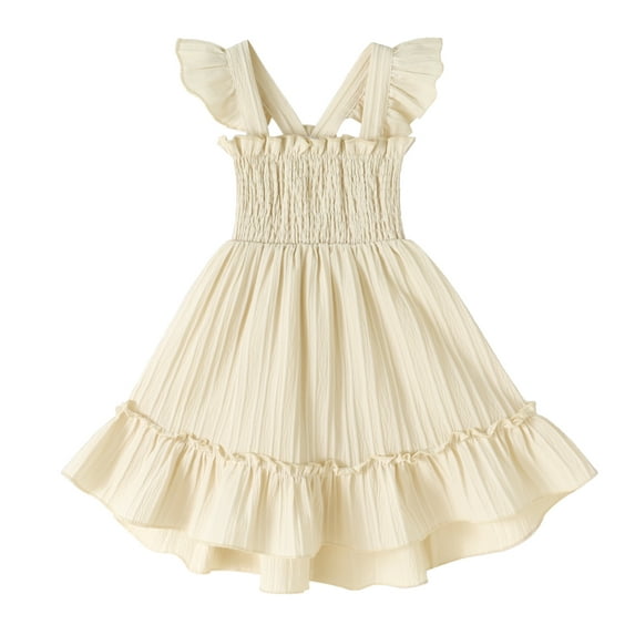MAMAMI Baby Girls 18M-6T Clothes Summer Ruffle Sleeveless Toddler Girls Dress Beach Sundress