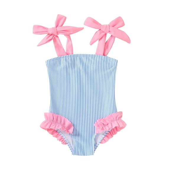 MAMAMI Baby Girls Swimsuit Summer Stripe One-Piece Bathing Suit for Girl,Size 9M-4Y