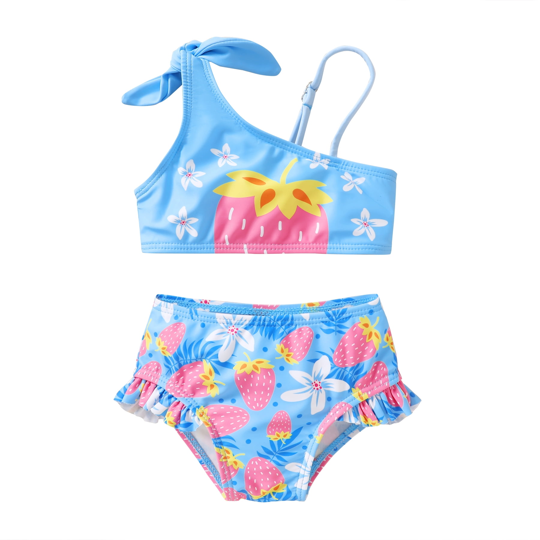 MAMAMI Toddler Baby Girl Swimwear Bowknot Strawberry Swimsuit Bathing ...