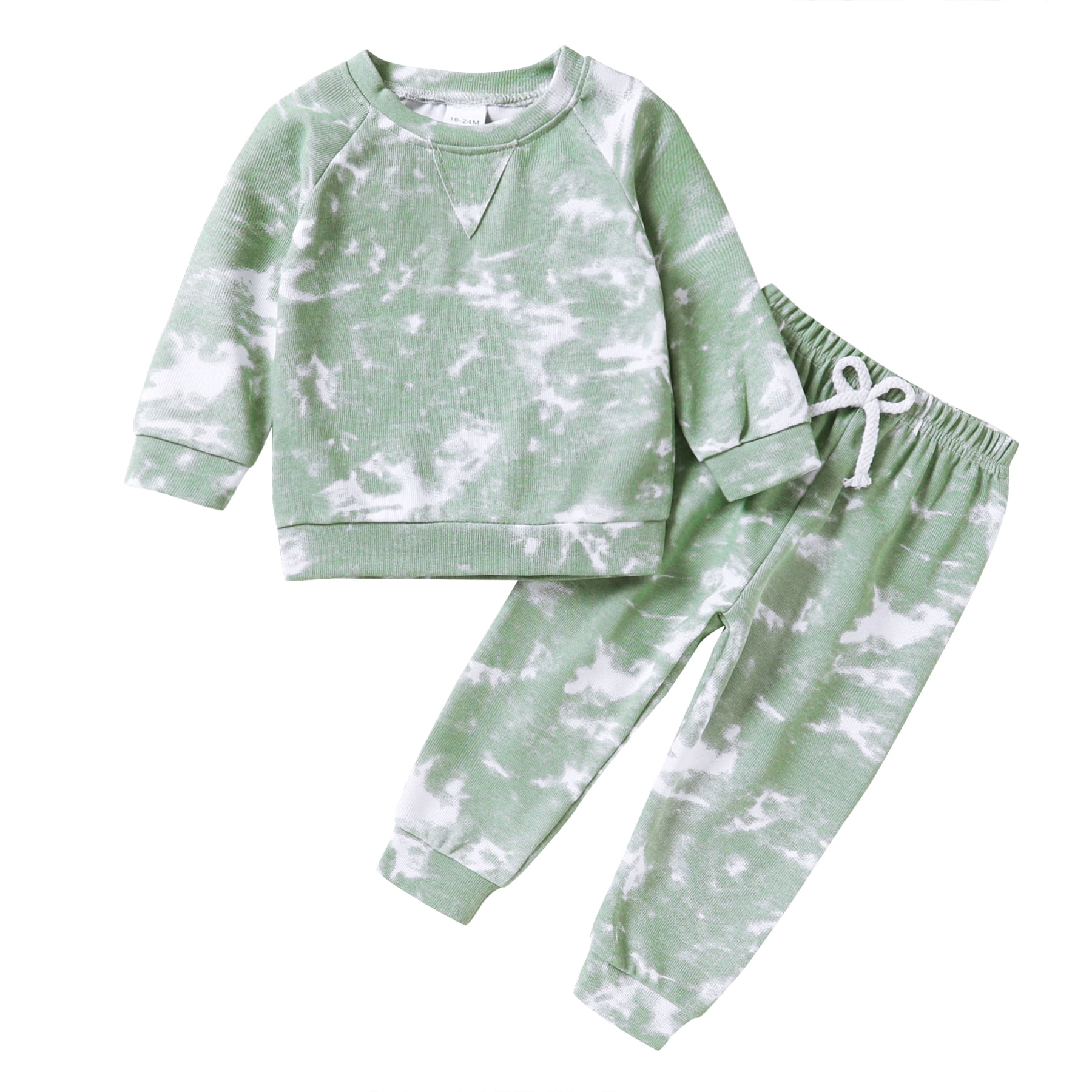 MAMAMI Toddler Baby Girls Sets Tiedye Long Sleeve Top + Pants Fall