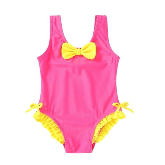 MAMAMI Toddler Baby Girls Swimsuit Summer Sleeveless Cute One-Piece Bathing Suit for Girls