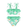 thumbnail image 1 of MAMAMI Toddler Girl Summer Swimsuit Ruffle Stripe Two Piece Beach Bikini Bathing Suit for Infant Girl, 1 of 9