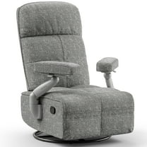 MAMAZING Nursery Chair Silent Rocking Ergonomic Removable Swivel Glider Recliner, Adjustable Armrests & Headrest, Gray
