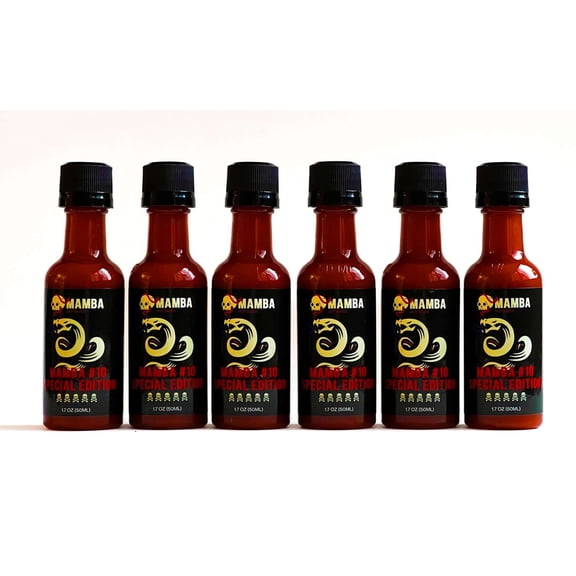 MAMBA #10 Special Edition Hot Sauce, Ghost Pepper Blend with Smoky Spice Flavor, Extra Spicy Condiment for BBQ, Grilled Meats, Wings & Marinades