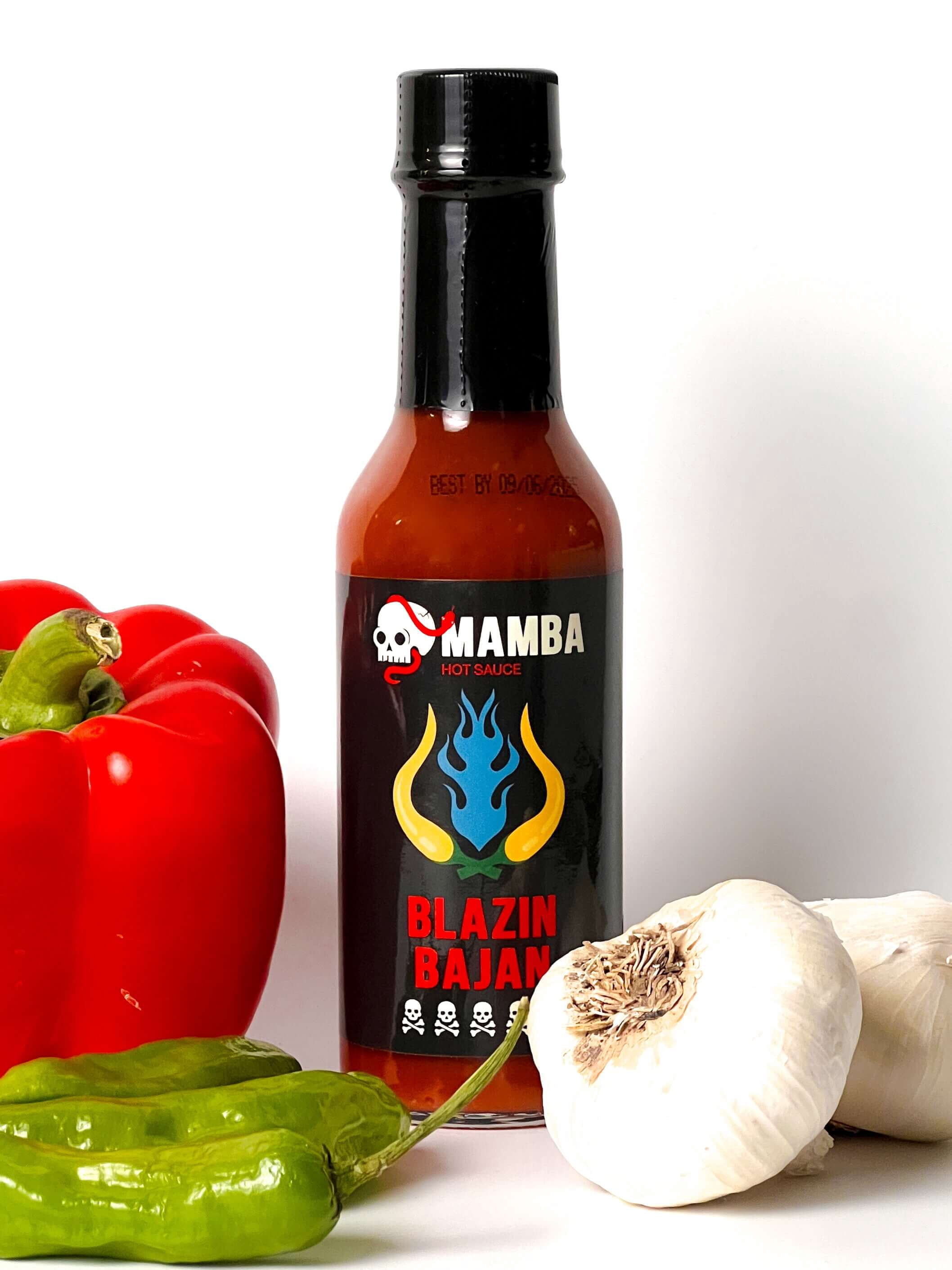 MAMBA Blazin Bajan Hot Sauce, Caribbean Habanero Pepper Sauce with Fruity, Smoky & Sweet Notes, Spicy Condiment for Fish, Potatoes, Soups & Stews