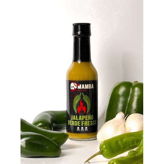 MAMBA Jalapeno Verde Fresco Hot Sauce, Mild Jalapeno Pepper Sauce with Lime, Cilantro & Tangy Flavor, Fresh Condiment for Tacos, Enchiladas, Veggies & Sandwiches