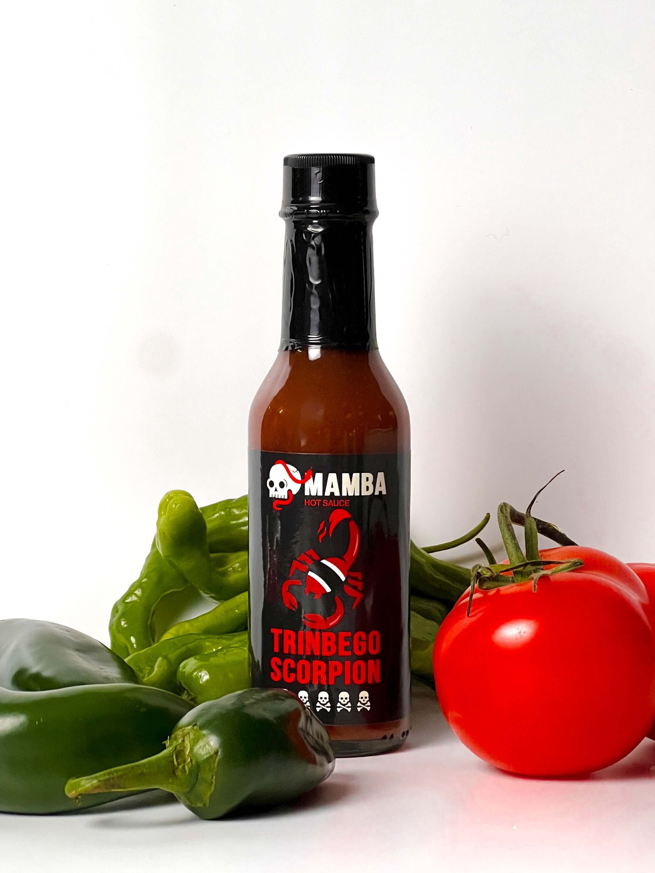 MAMBA TrinBego Scorpion Hot Sauce, Caribbean Scorpion Pepper Blend with Intense Heat, Spicy Condiment for Meats, Tacos, Pizza & Eggs