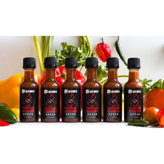 MAMBA TrinBego Scorpion Hot Sauce, Caribbean Scorpion Pepper Blend with Intense Heat, Spicy Condiment for Meats, Tacos, Pizza & Eggs