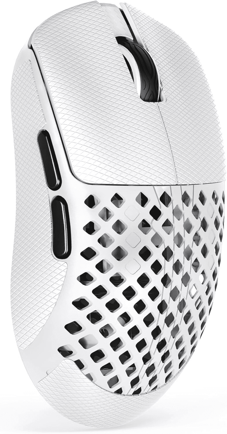 MAMBASNAKE M2 Wireless Gaming Mouse, 41g Carbon Fiber, PAW3395PRO, 40000 DPI, Tri-Mode BT/2.4G/USB-C, Grip Tape, for PC/Mac, White
