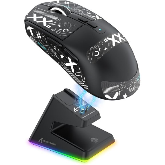 MAMBASNAKE x ATTACK SHARK X6 49g Superlight Wireless Gaming Mouse with Magnetic RGB Charging Base