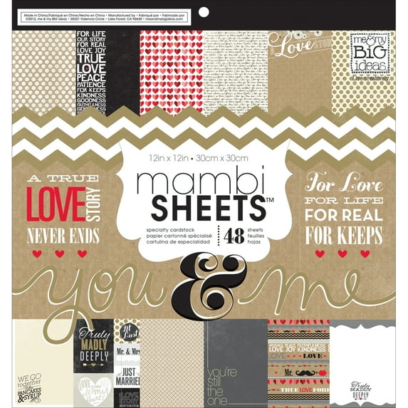 MAMBI Paper Pad 12 Inch X 12 Inch 48/Pkg-You & Me