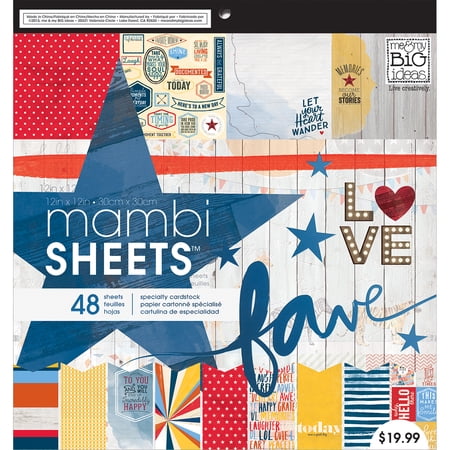 MAMBI Single-Sided Paper Pad 12""X12"" 48/Pkg-Americana