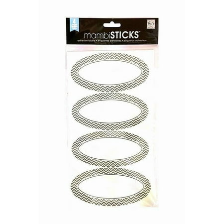MAMBI Sticks Large Labels Oval Chevron Grey