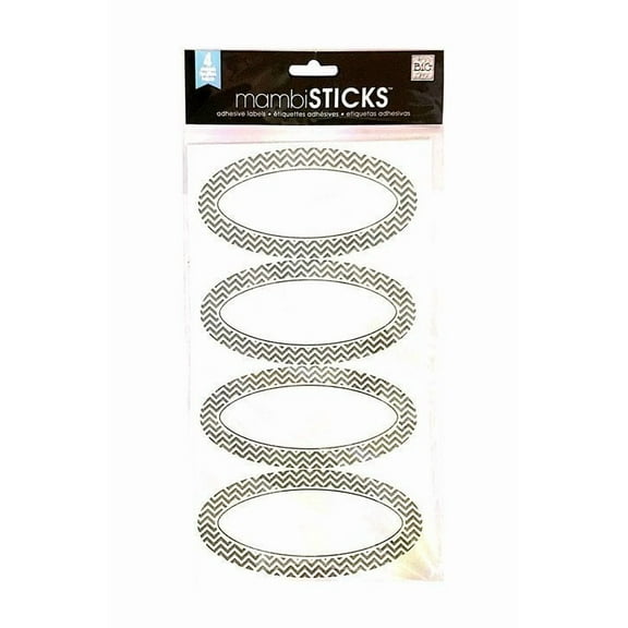 MAMBI Sticks Large Labels Oval Chevron Grey